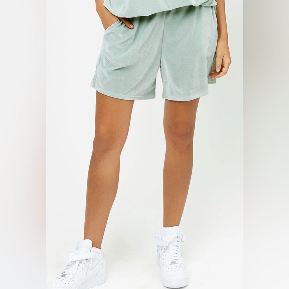 Frankie’s Bikinis Burl High Waist Velvet Sweat Short